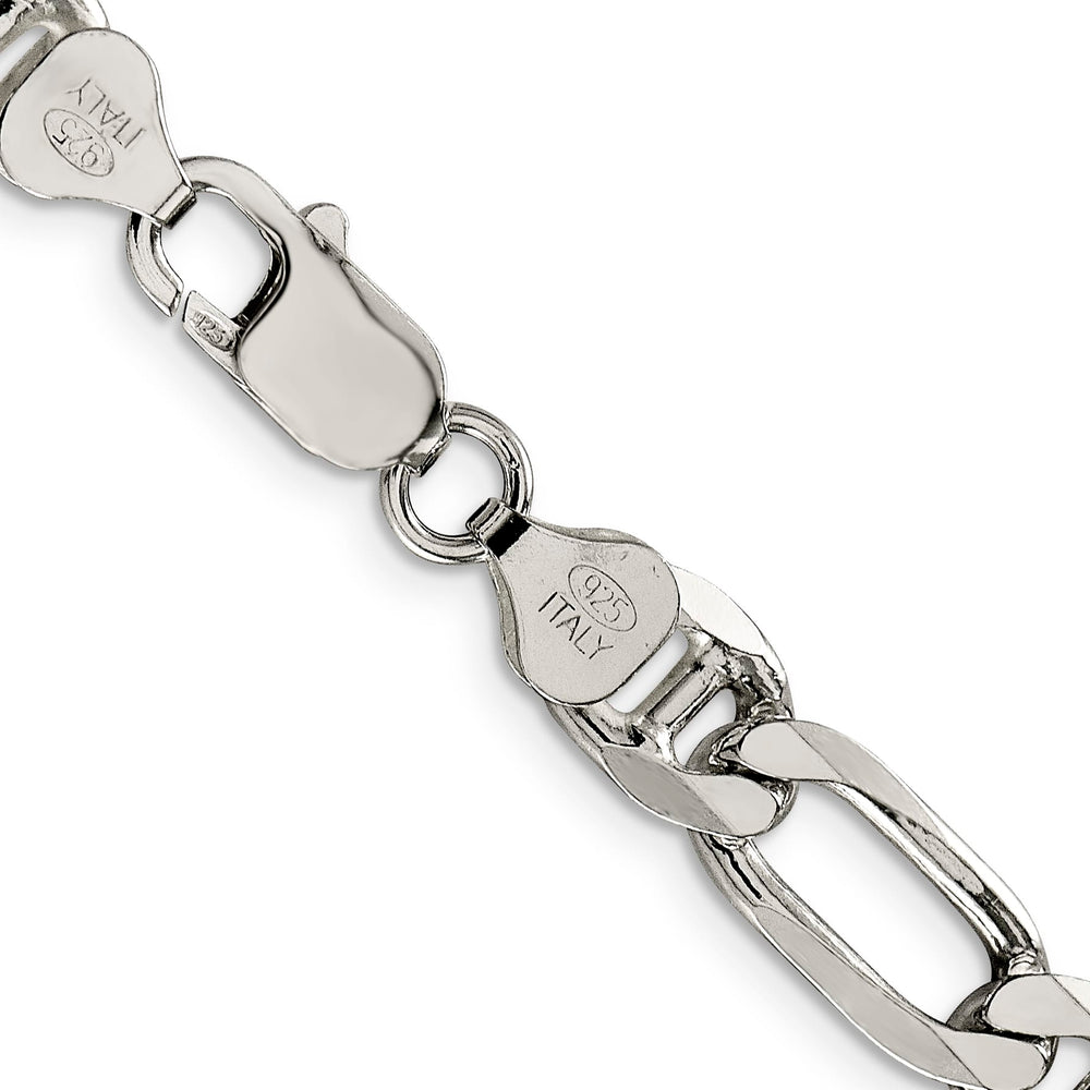 Sterling Silver 8.25mm Figaro Anchor Chain 26 Inch