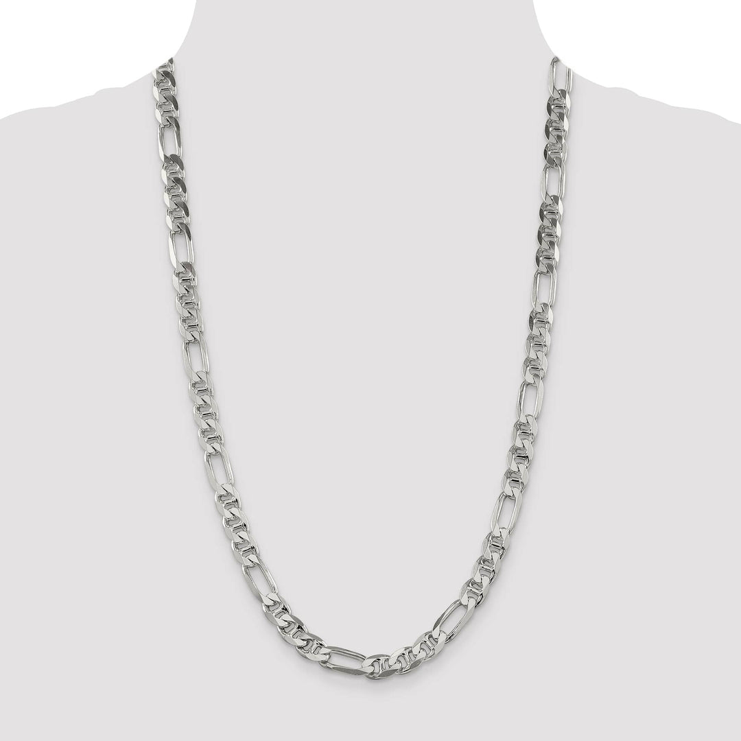 Sterling Silver 8.25mm Figaro Anchor Chain 26 Inch