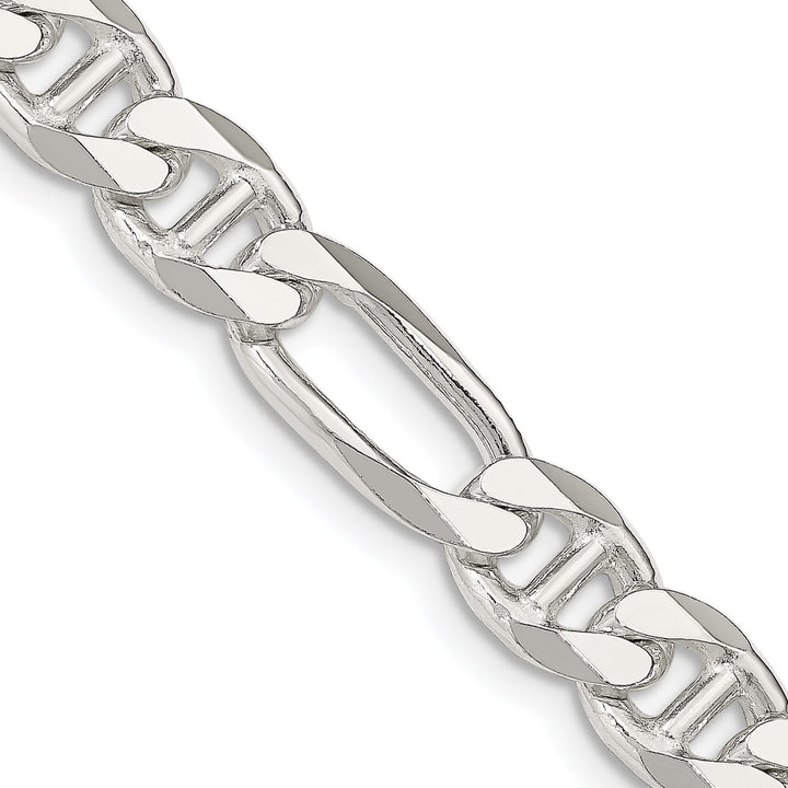 Sterling Silver 8.25mm Figaro Anchor Chain 26 Inch