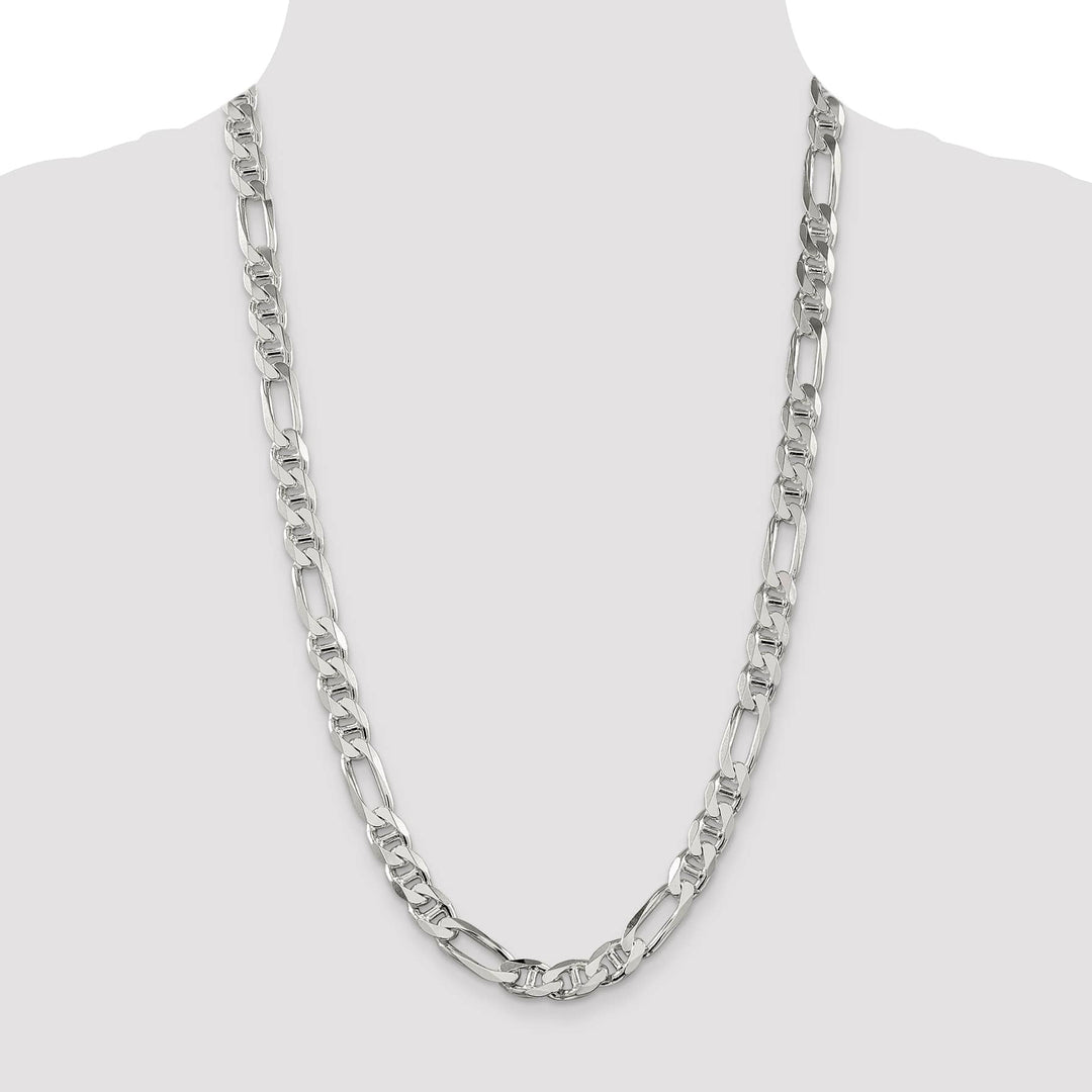 Sterling Silver 8.75mm Figaro Anchor Chain 26 Inch