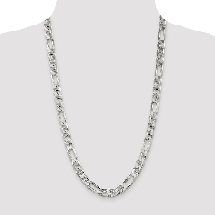 Sterling Silver 8.75mm Figaro Anchor Chain 26 Inch