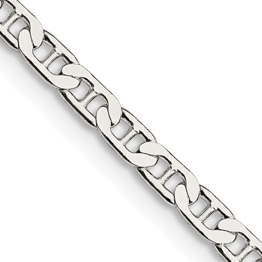 Sterling Silver 3mm Flat Anchor Chain 26 Inch