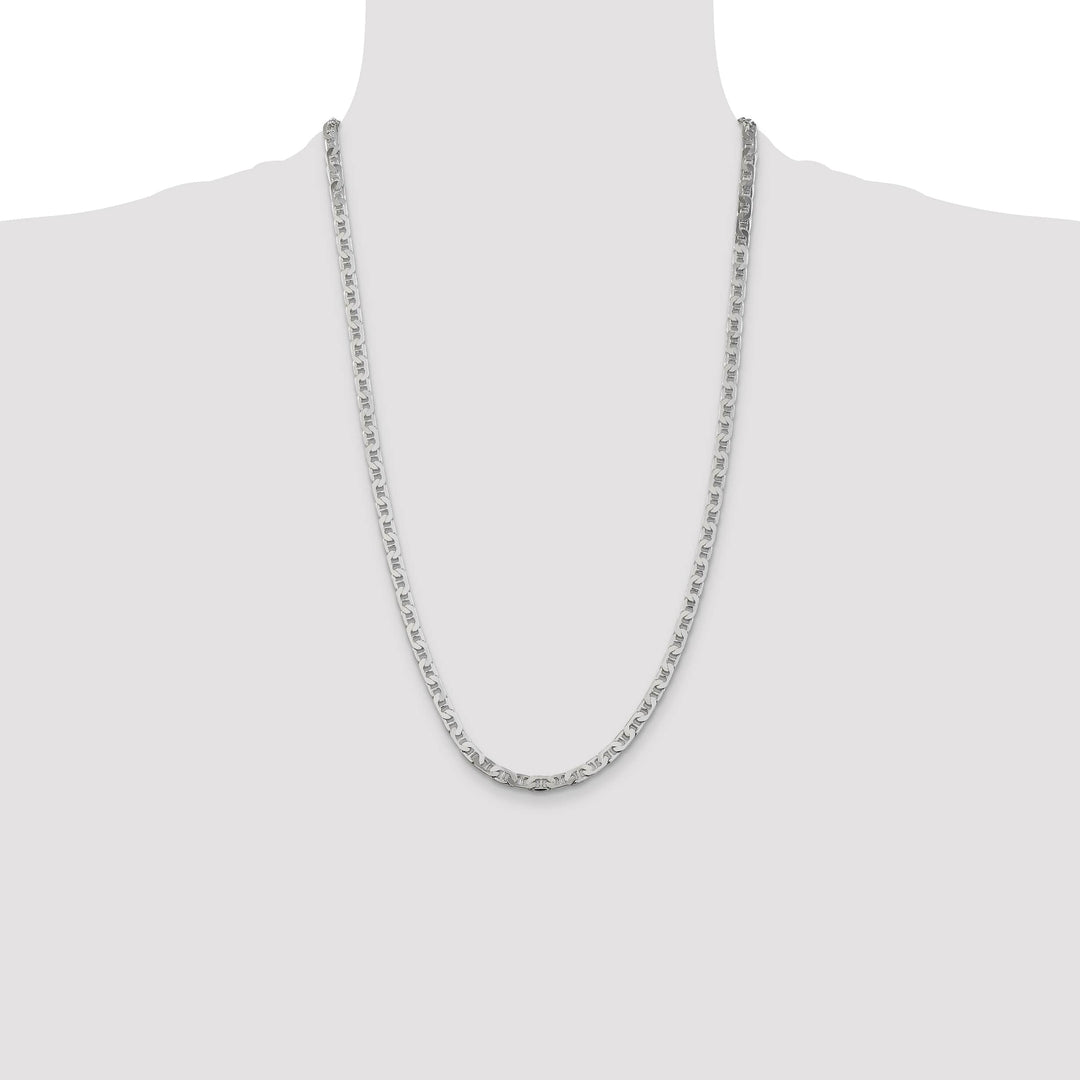 Sterling Silver 4.5mm Flat Anchor Chain 26 Inch
