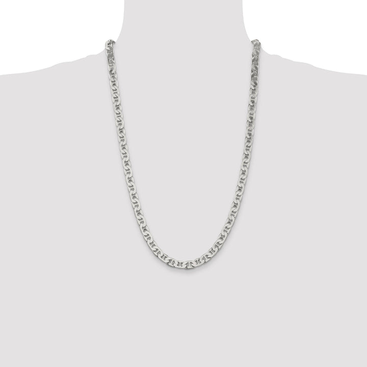 Sterling Silver 6.5mm Flat Anchor Chain 26 Inch