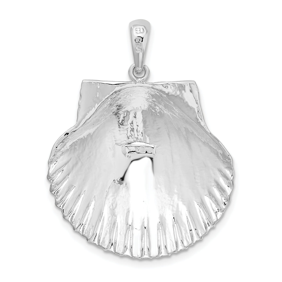 Sterling Silver and Textured Scallop Shell Pendant