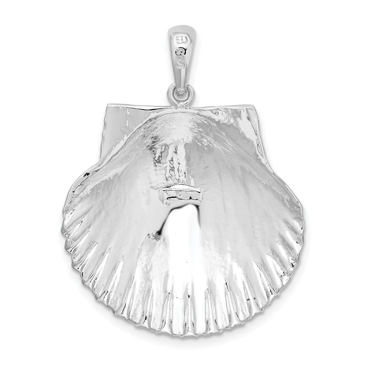 Sterling Silver and Textured Scallop Shell Pendant