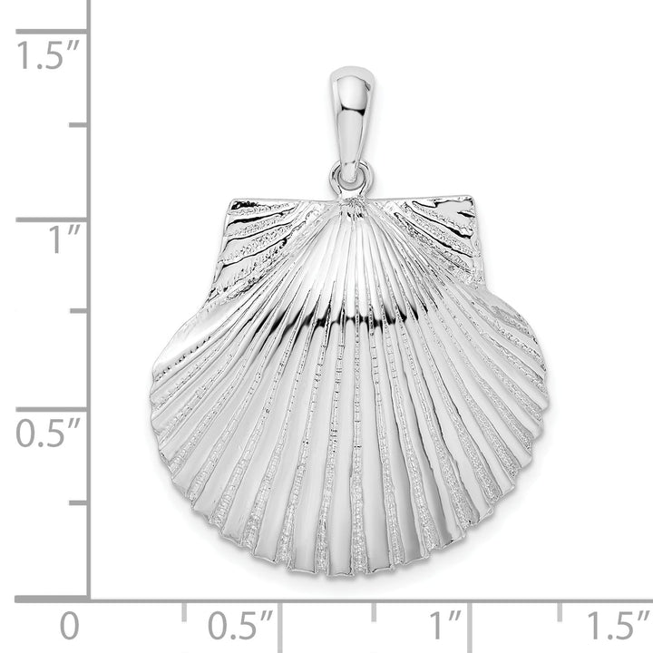Sterling Silver and Textured Scallop Shell Pendant