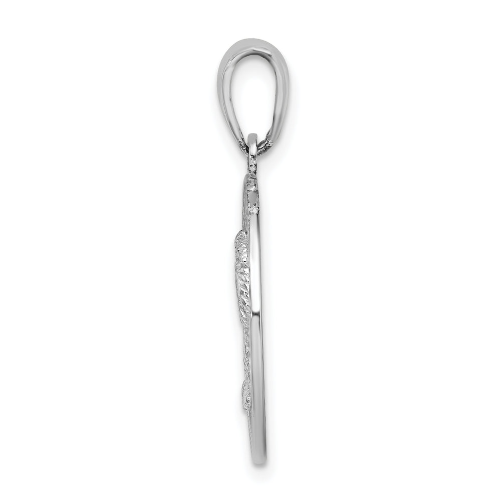 Sterling Silver Hilton Head with Palm Tree Round Pendant