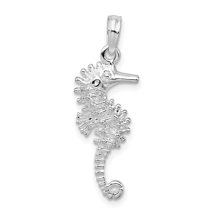 Sterling Silver and Textured 3D Seahorse Pendant