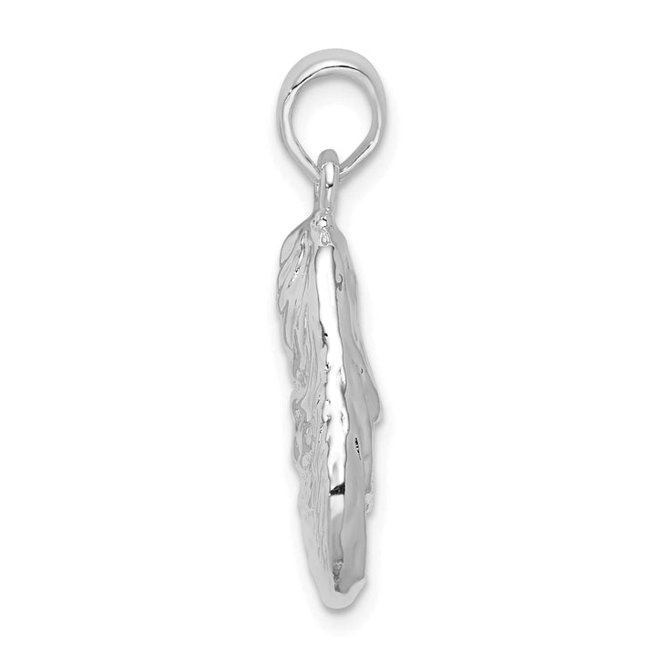 Sterling Silver and Textured 3D Oyster Shell Pendant