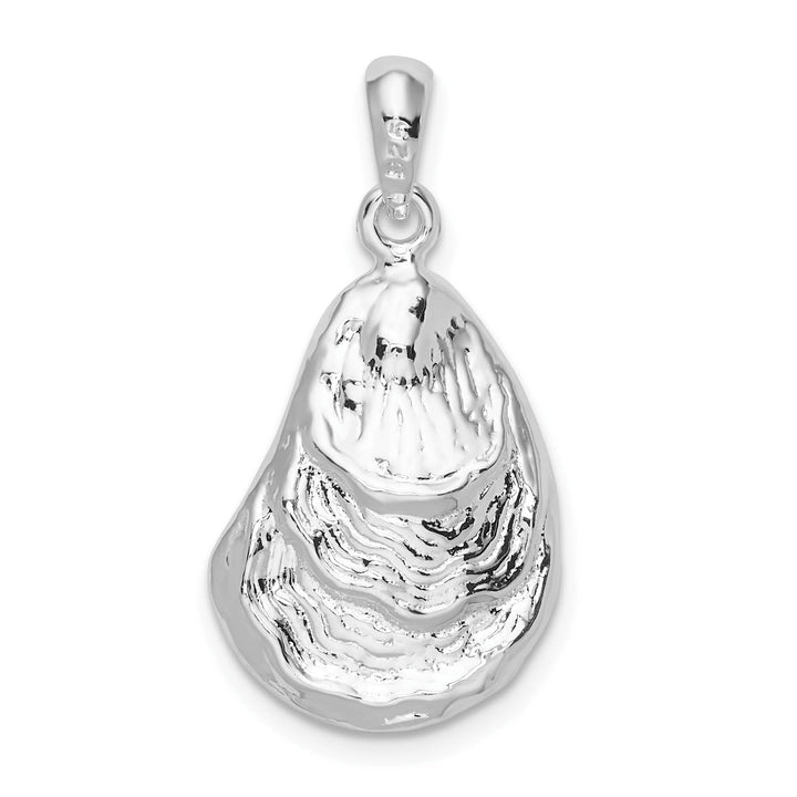 Sterling Silver and Textured 3D Oyster Shell Pendant