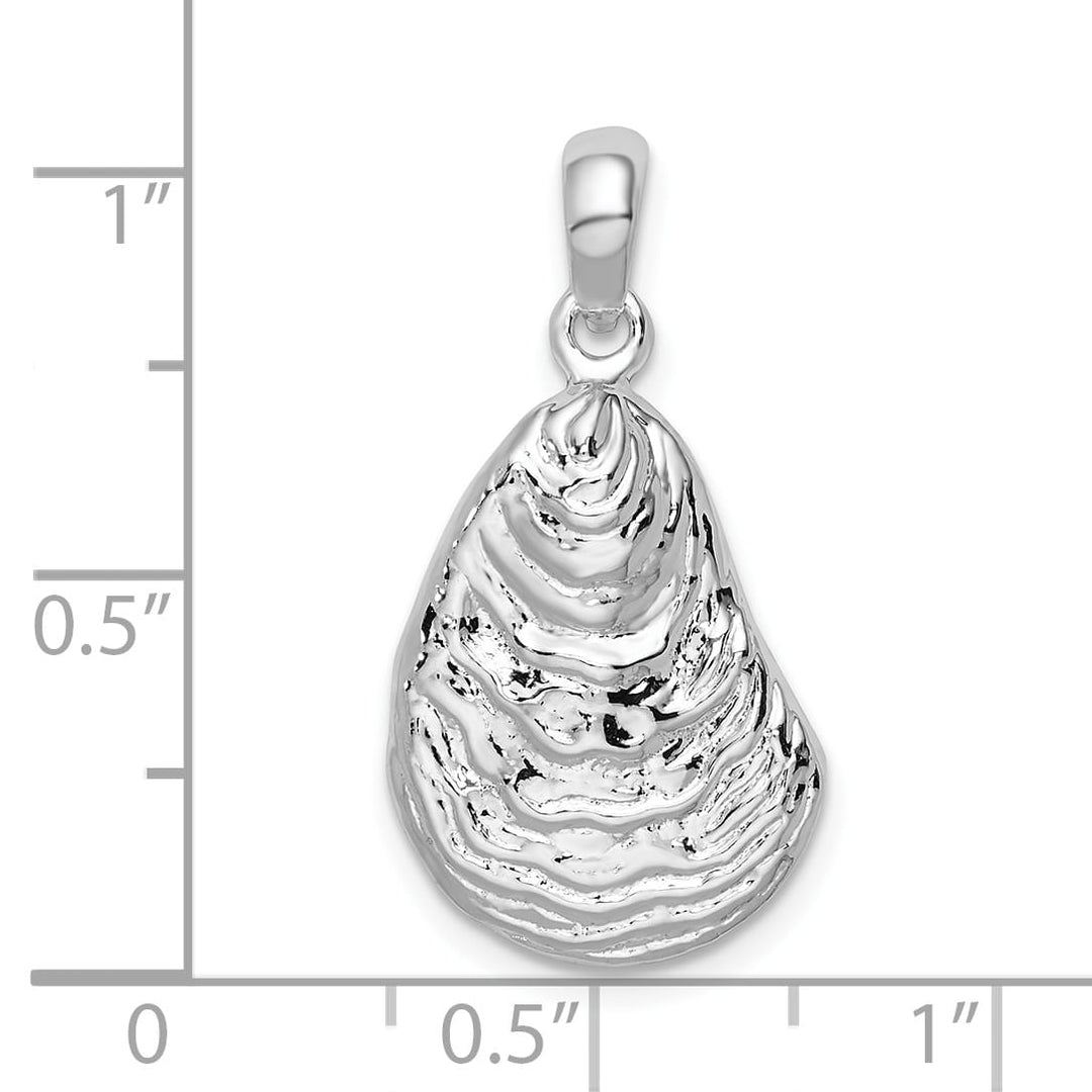 Sterling Silver and Textured 3D Oyster Shell Pendant