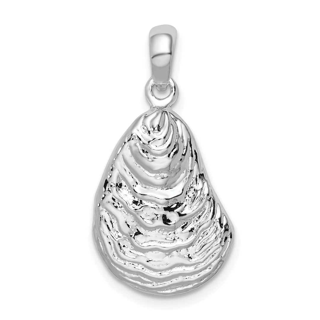 Sterling Silver and Textured 3D Oyster Shell Pendant