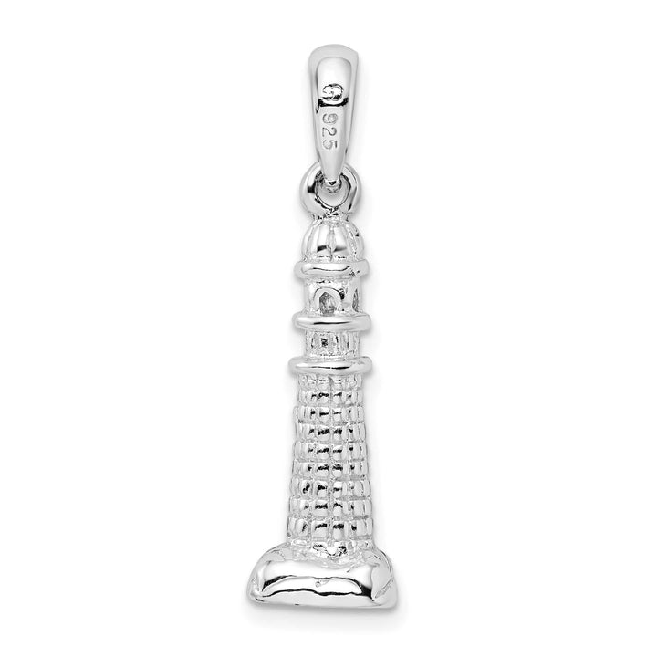 Sterling Silver and Textured 3D Lighthouse Pendant
