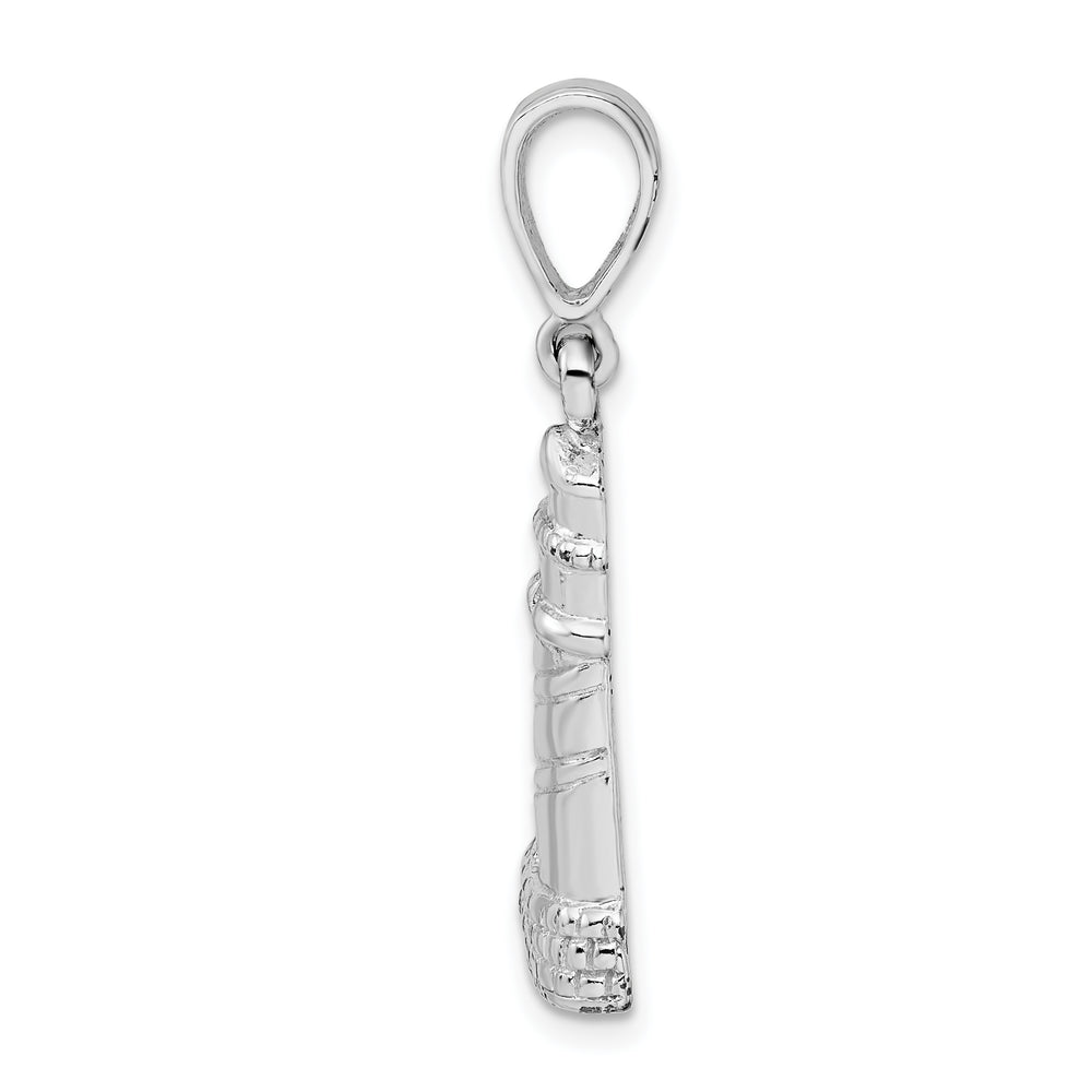 Sterling Silver and Textured Lighthouse Pendant