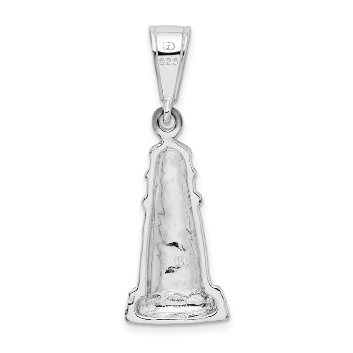 Sterling Silver and Textured Lighthouse Pendant