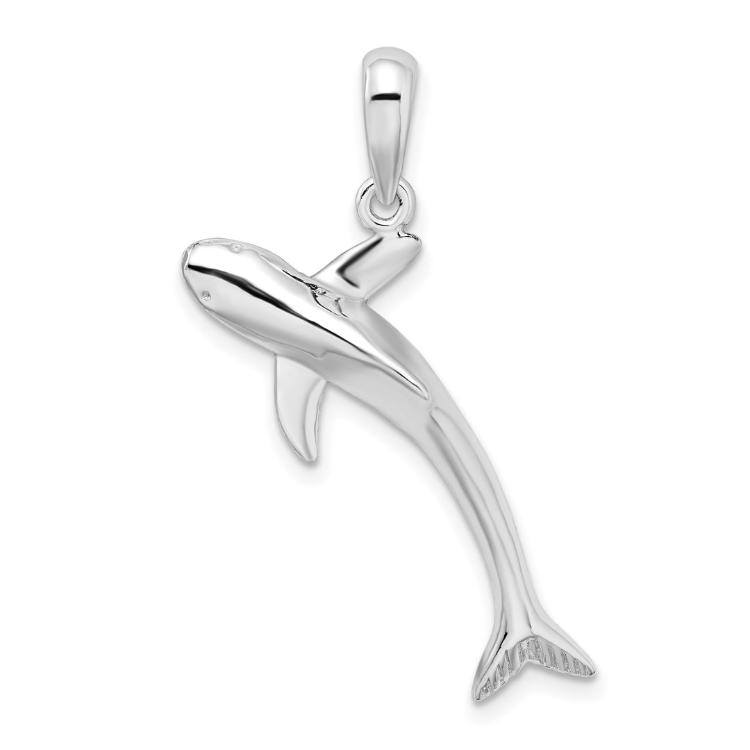 Sterling Silver 3D Blue Shark Pendant