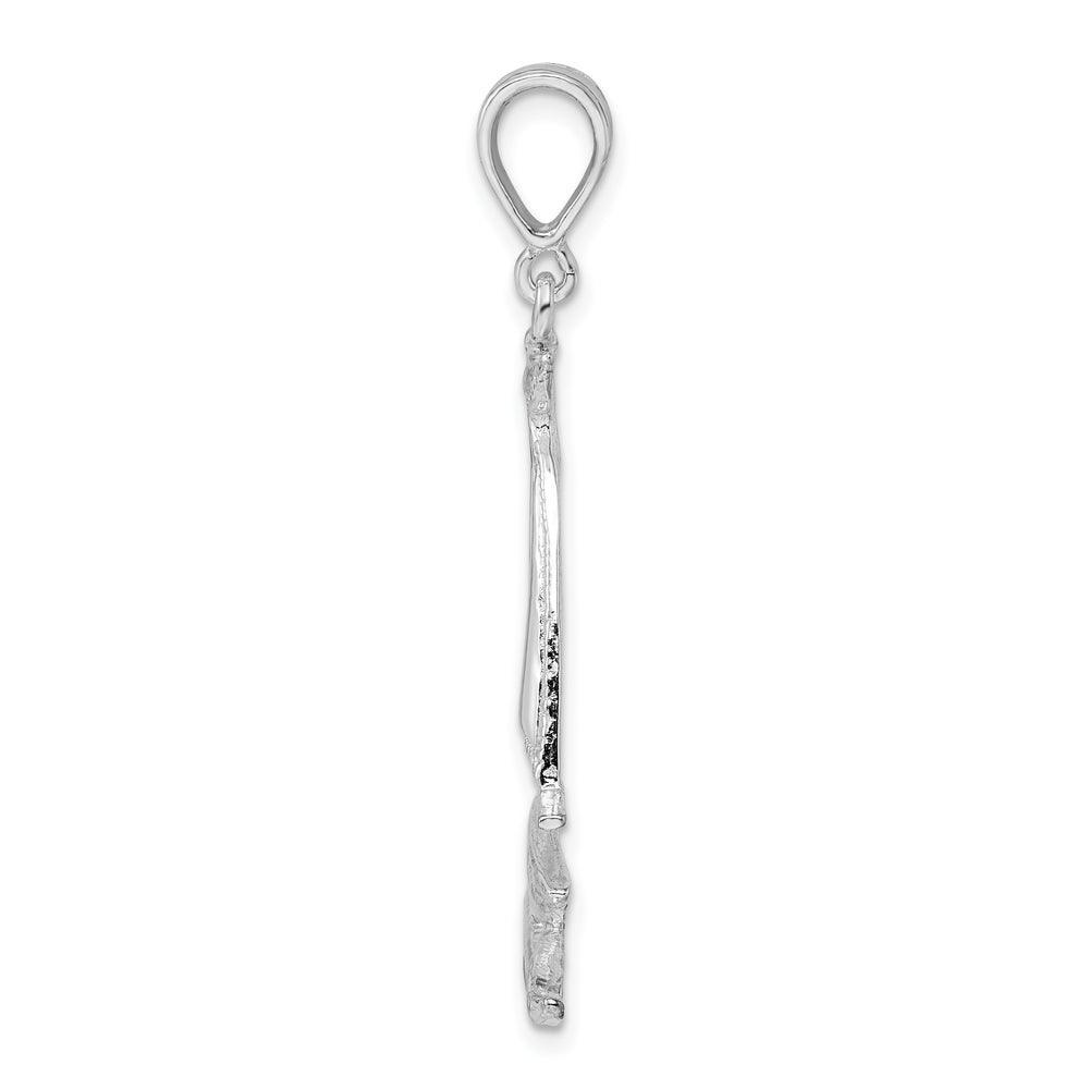 Sterling Silver and Textured Sailboat on Water Pendant