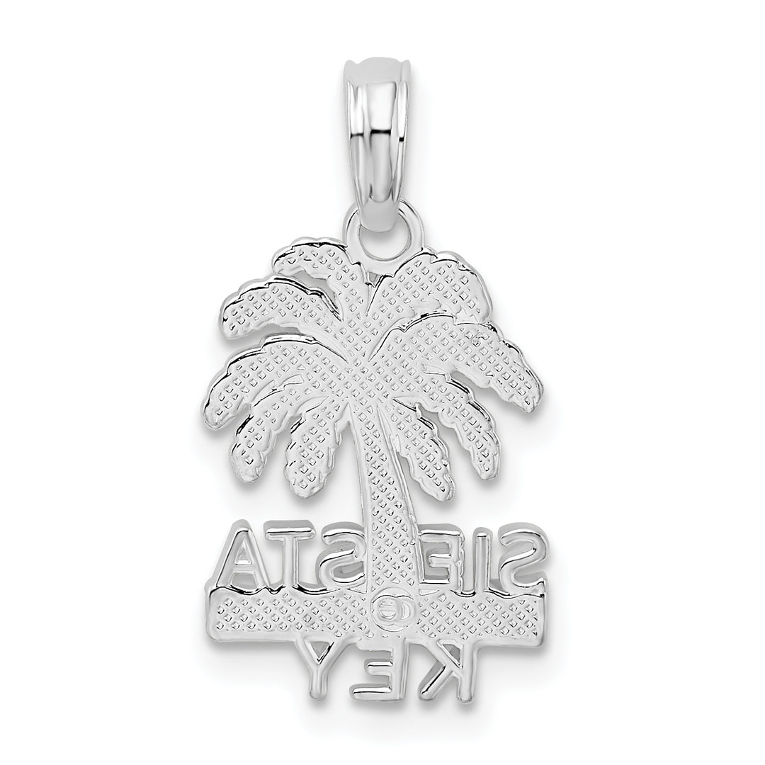 Sterling Silver and Textured Siesta Key Palm Tree Pendant