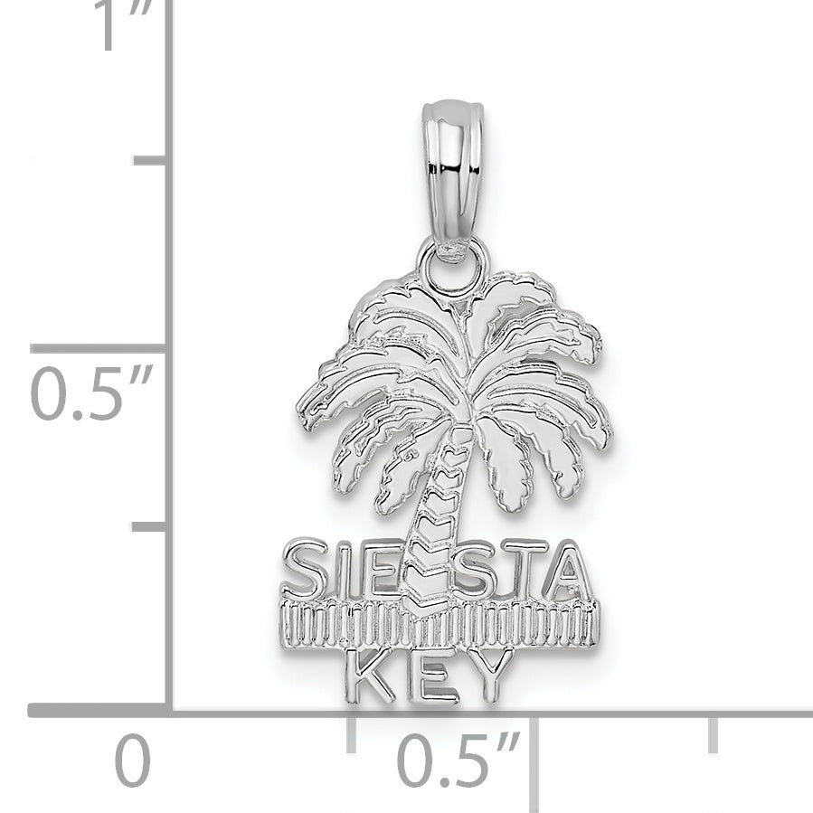 Sterling Silver and Textured Siesta Key Palm Tree Pendant