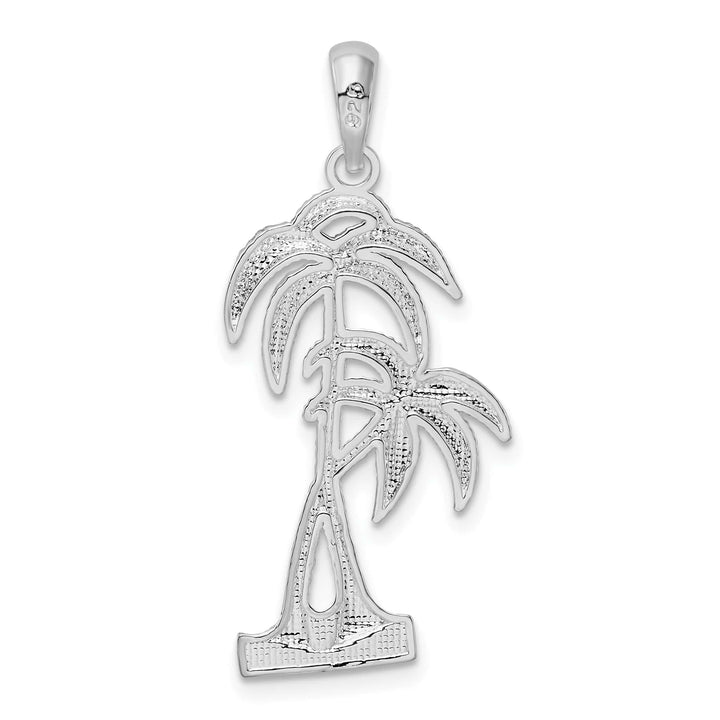 Sterling Silver and Textured Double Palm Tree Pendant