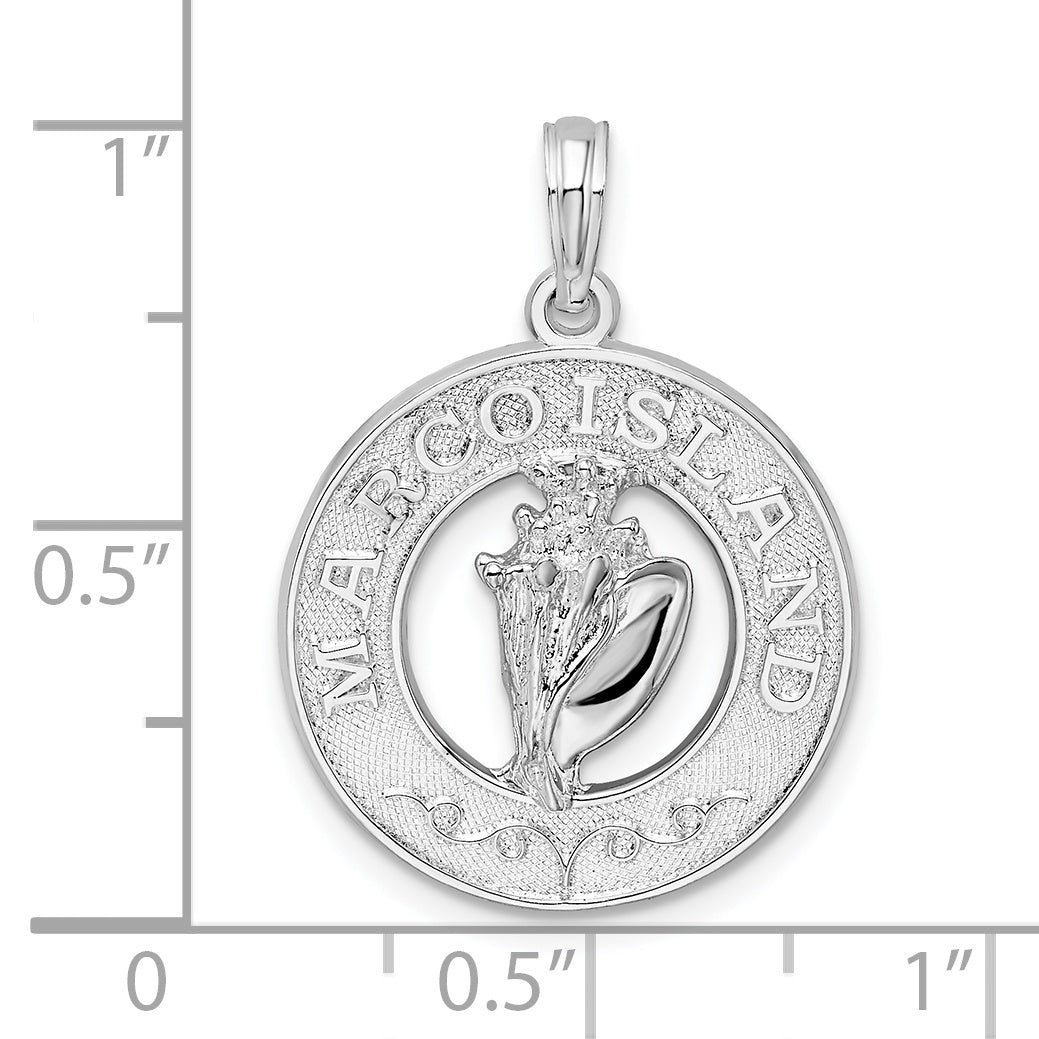 Sterling Silver Marco Island with Shell Pendant