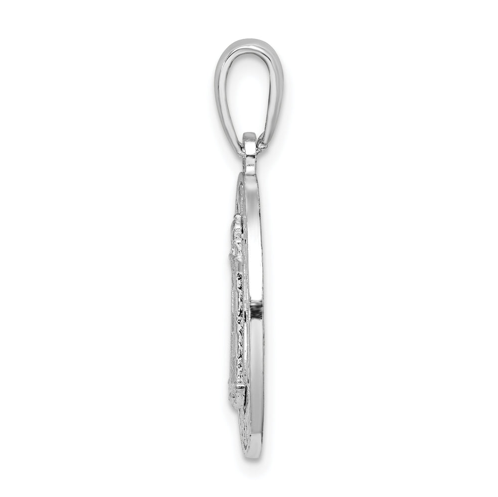 Sterling Silver Booth Bay Lighthouse Circle Pendant
