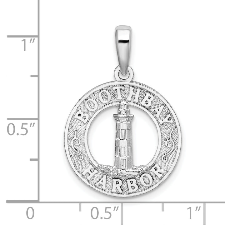 Sterling Silver Booth Bay Lighthouse Circle Pendant