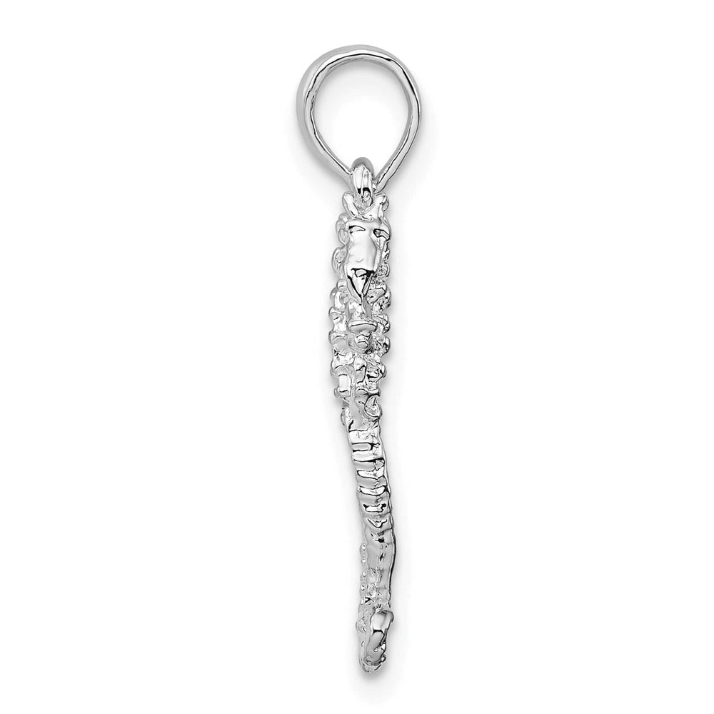 Sterling Silver and Textured 3D Sea Horse Pendant