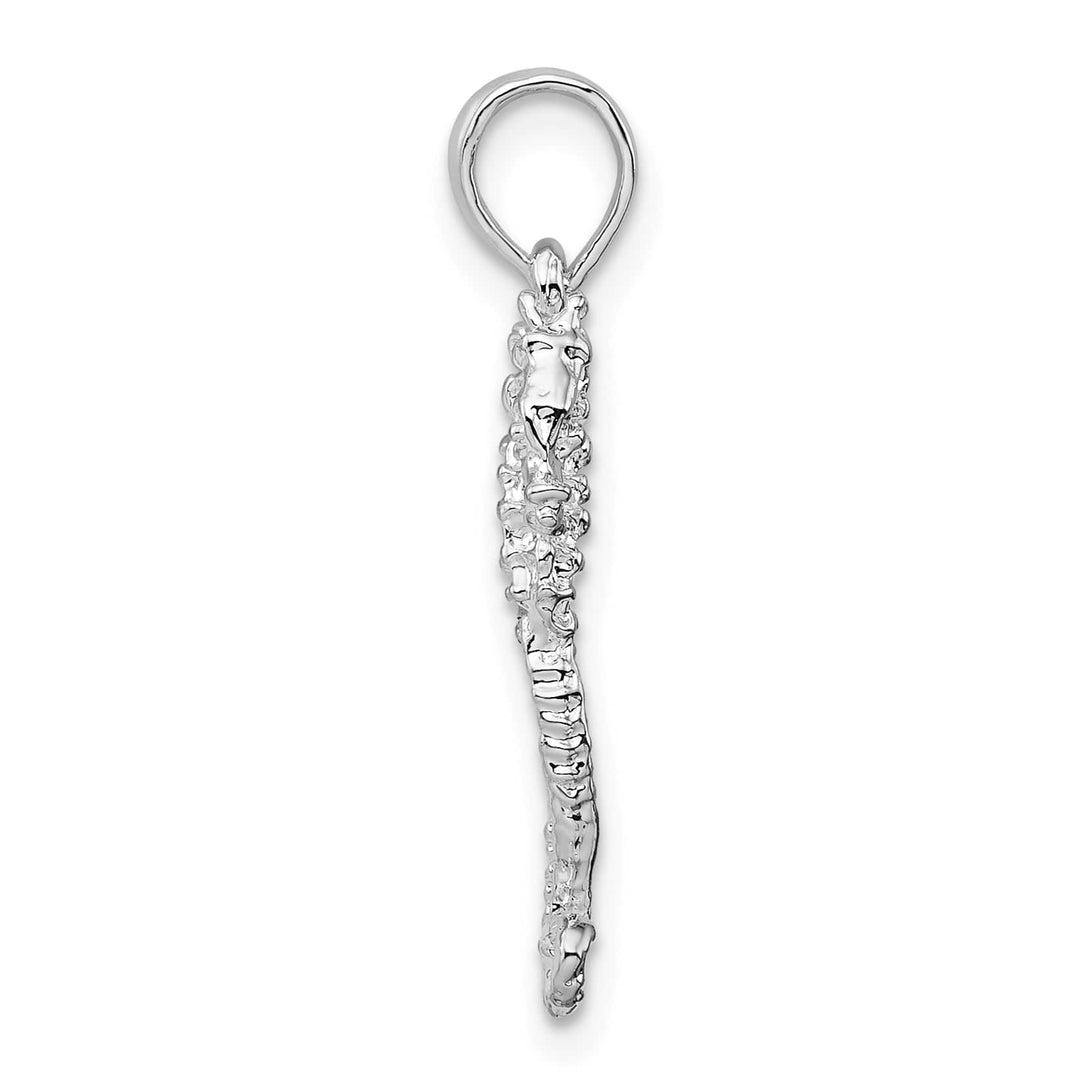 Sterling Silver and Textured 3D Sea Horse Pendant