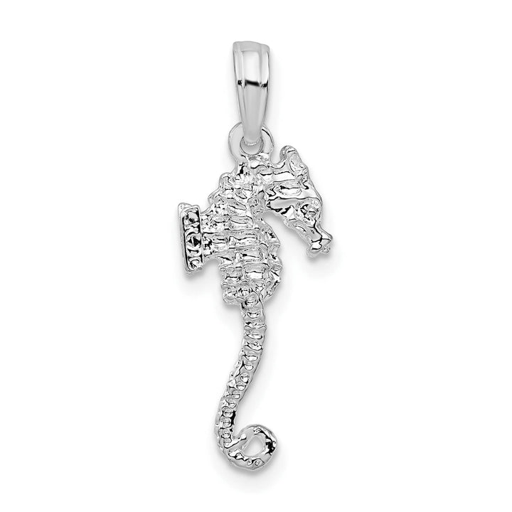 Sterling Silver and Textured 3D Sea Horse Pendant