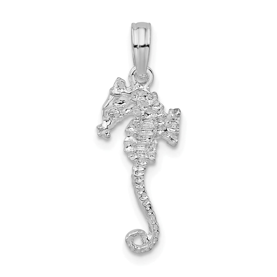 Sterling Silver and Textured 3D Sea Horse Pendant
