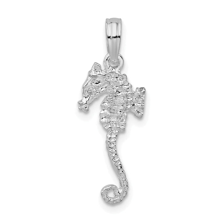 Sterling Silver and Textured 3D Sea Horse Pendant