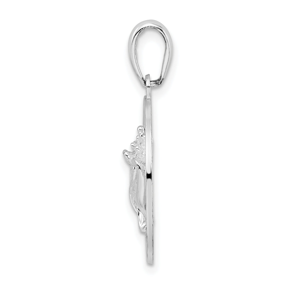 Sterling Silver St. Augustine with Shell Circle Pendant