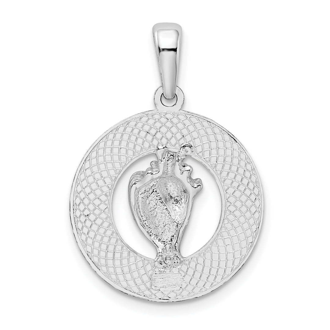 Sterling Silver St. Augustine with Shell Circle Pendant