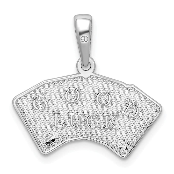 Lovely Rita's Pendants & Charms Sterling Silver Polished 4 Aces Good Luck Playing Cards Pendant