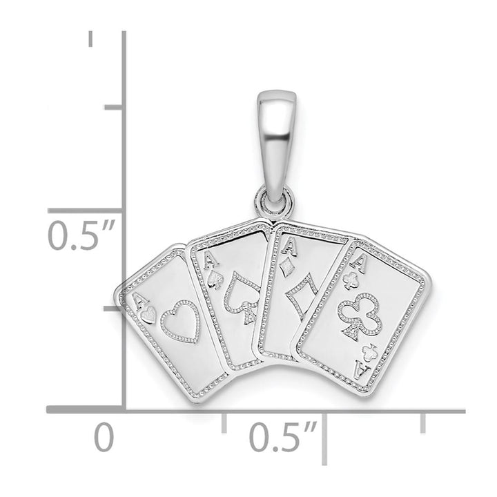 Lovely Rita's Pendants & Charms Sterling Silver Polished 4 Aces Good Luck Playing Cards Pendant