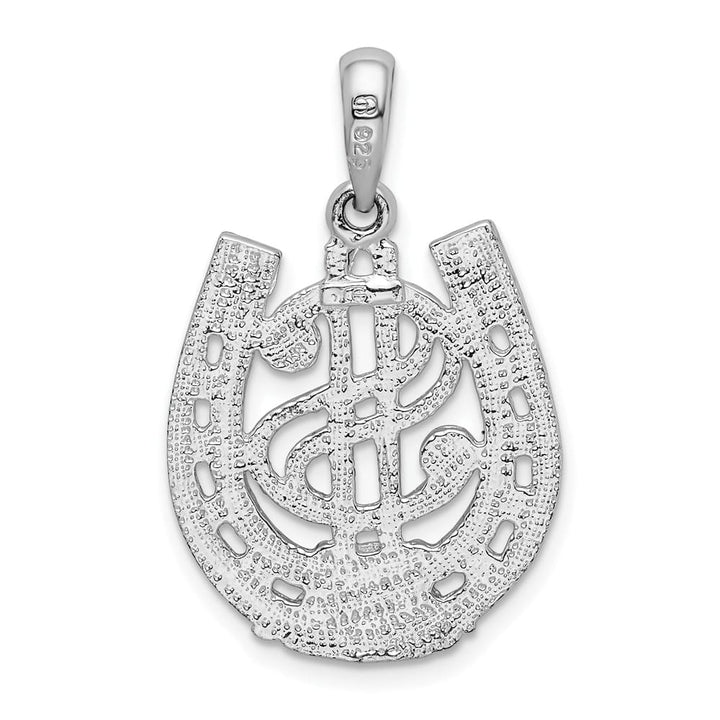 Lovely Rita's Pendants & Charms Sterling Silver Polished Dollar Sign in Horseshoe Pendant