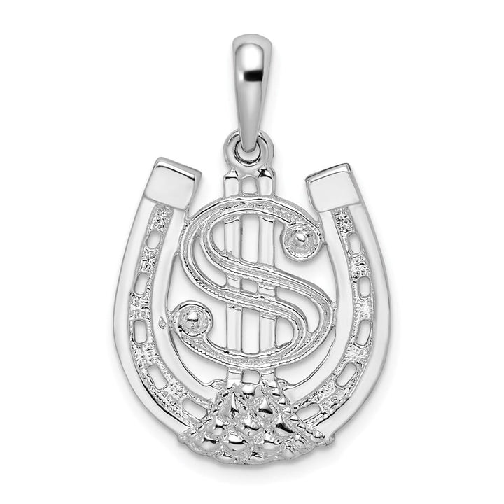 Lovely Rita's Pendants & Charms Sterling Silver Polished Dollar Sign in Horseshoe Pendant