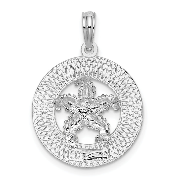 Sterling Silver Cape Cod with Starfish Circle Pendant