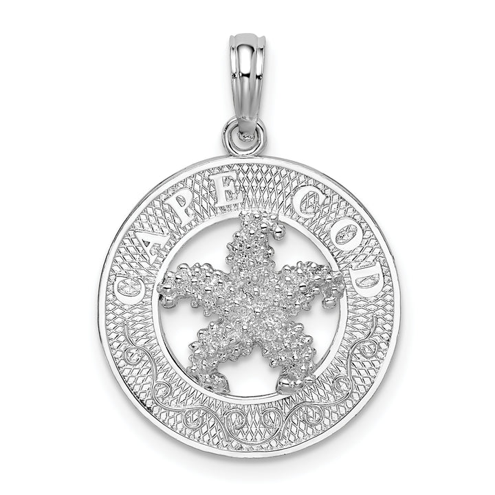 Sterling Silver Cape Cod with Starfish Circle Pendant