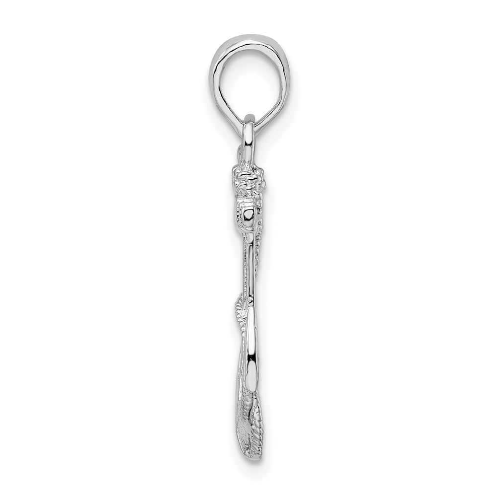 Sterling Silver and Textured Anchor with Rope Pendant