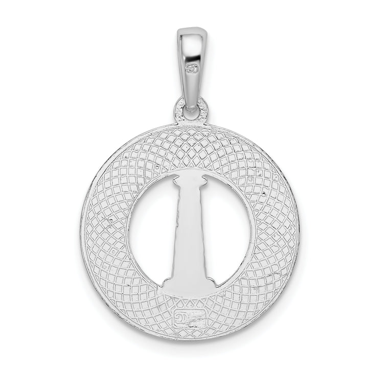 Sterling Silver Cape Cod with Lighthouse Circle Pendant