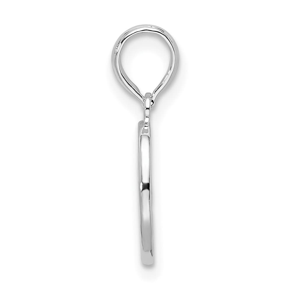 Lovely Rita's Pendants & Charms Sterling Silver Polished and Textured Fleur de Lis Small Oval Pendant