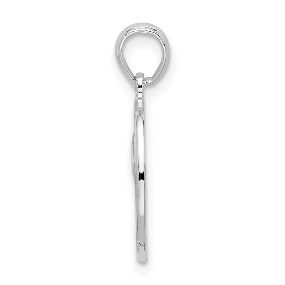 Lovely Rita's Pendants & Charms Sterling Silver 11mm Polished and Textured Fleur de Lis Oval Pendant