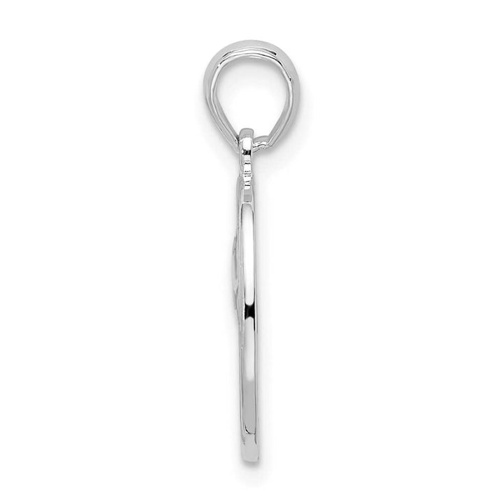 Lovely Rita's Pendants & Charms Sterling Silver 11mm Polished and Textured Fleur de Lis Oval Pendant