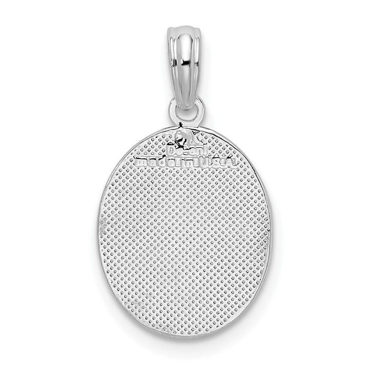 Lovely Rita's Pendants & Charms Sterling Silver 11mm Polished and Textured Fleur de Lis Oval Pendant