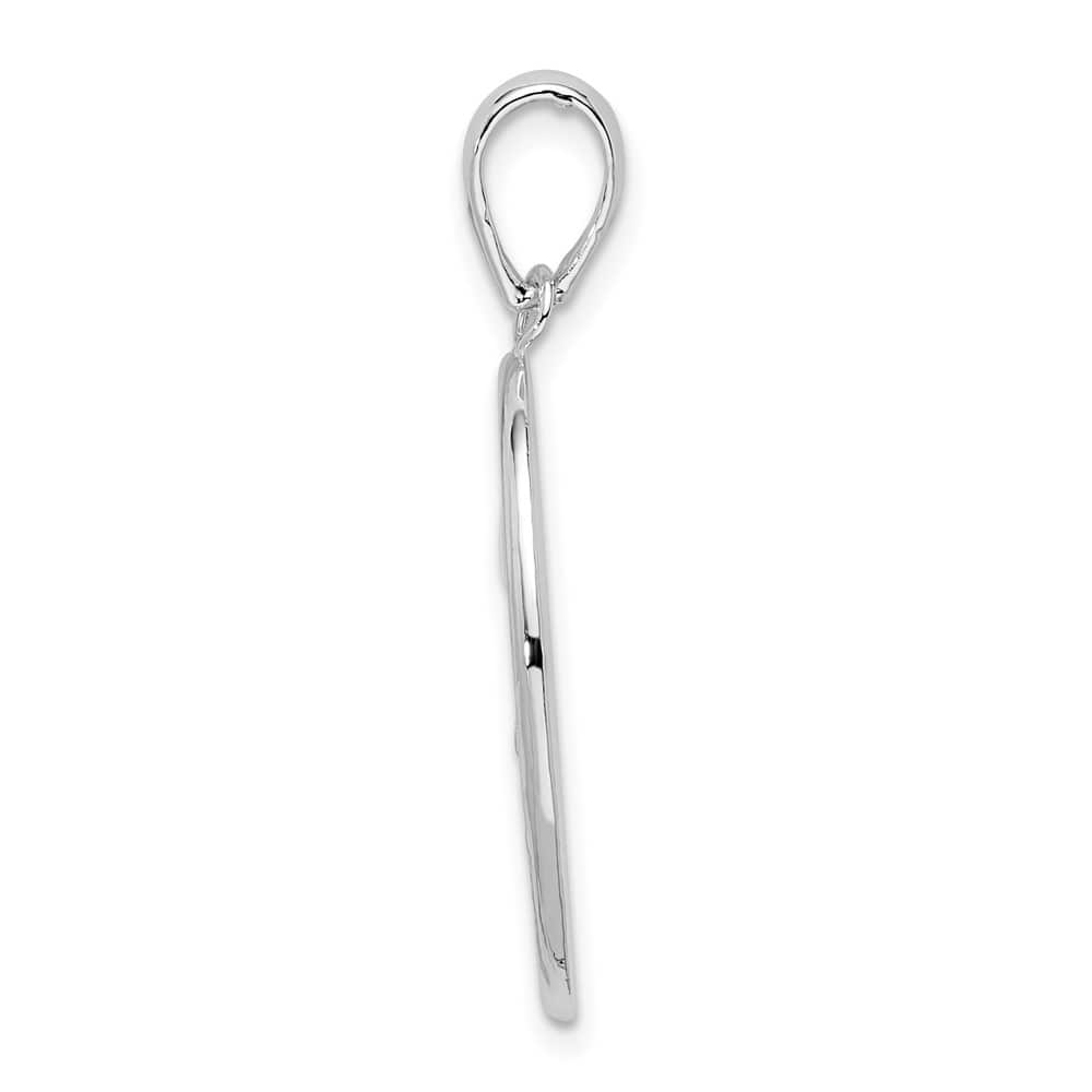 Lovely Rita's Pendants & Charms Sterling Silver 17mm Polished and Textured Fleur de Lis Oval Pendant