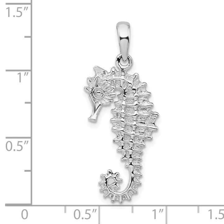 Sterling Silver 3D Sea Horse Pendant