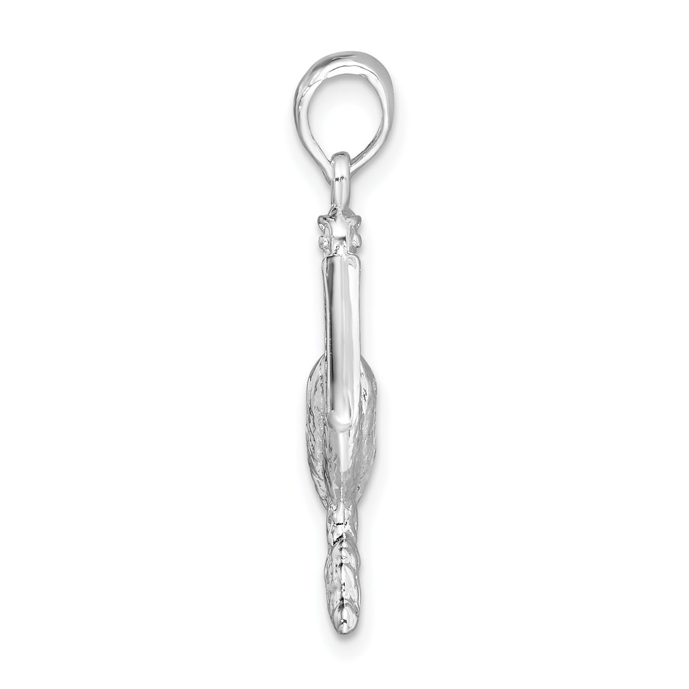Sterling Silver Large 3D Standing Pelican Pendant